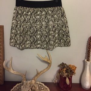 Black and white mini skirt